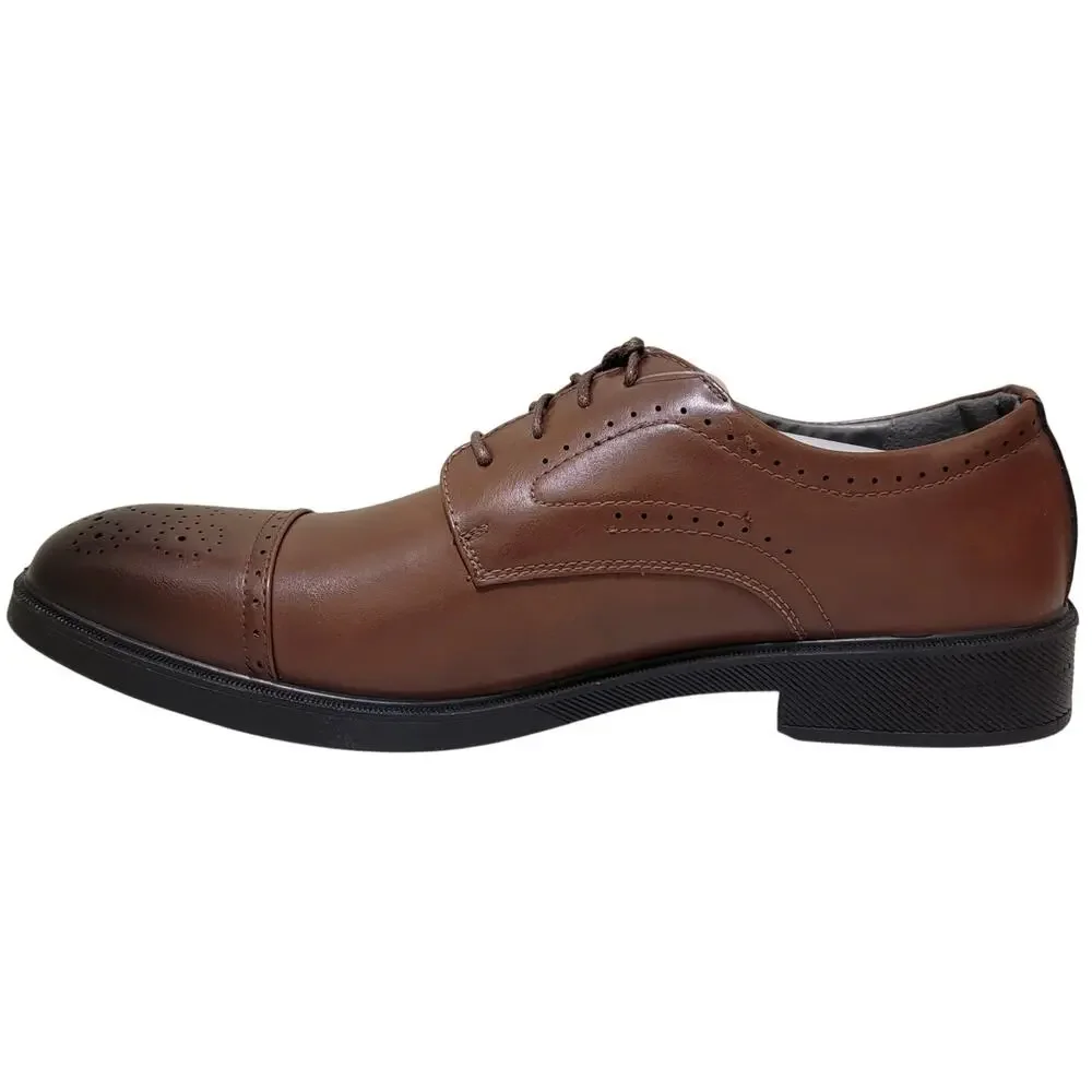 Deer Stags Men Gramercy Cap Toe Brogue Derby Oxfords Size US 10.5M Brown Vegan